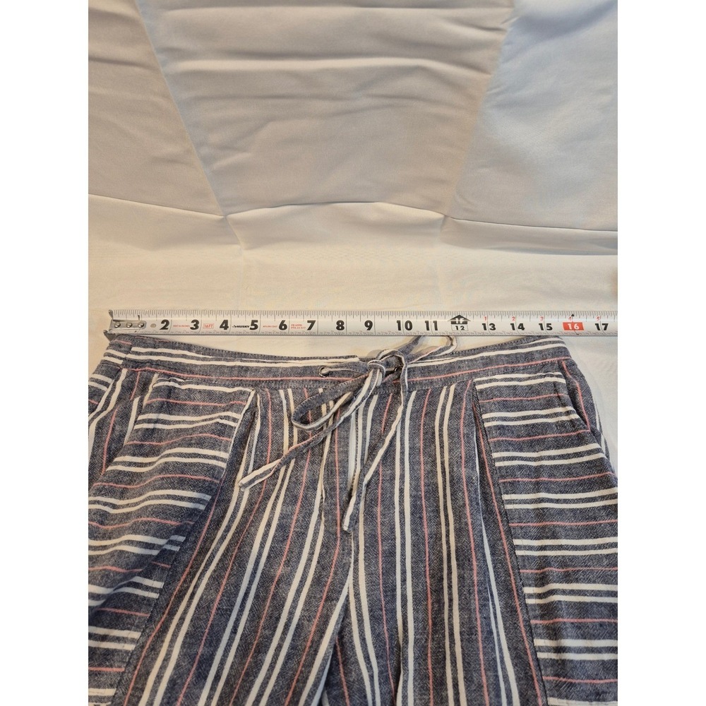 Laundry by Shelli Segal Striped Linen Blend Wide Leg Pants Blue Pink Size‎ 8 - Picture 4 of 6